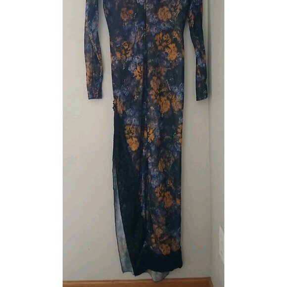 Intimately Free People High Expectations Maxi Slip Dress Size Medium Black Sheer - Picture 8 of 10